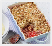 Plum, oat and coconut crumble